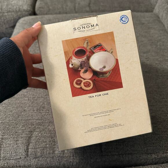 Genuine Sonoma Goods Tea-For-One Ceramic Tea Pot and Tea Cup NEW IN BOX - Picture 3 of 8